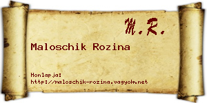 Maloschik Rozina névjegykártya